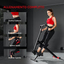 Macchina Total Crunch Pieghevole 57x105x115 cm con Seduta Regolabile in Metallo e Plastica Rosso      