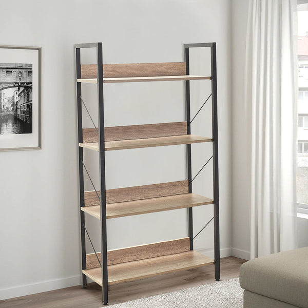Bücherregal aus Holz 139 x 73 x 35 cm Regal 4 Regale für Büro Eiche online