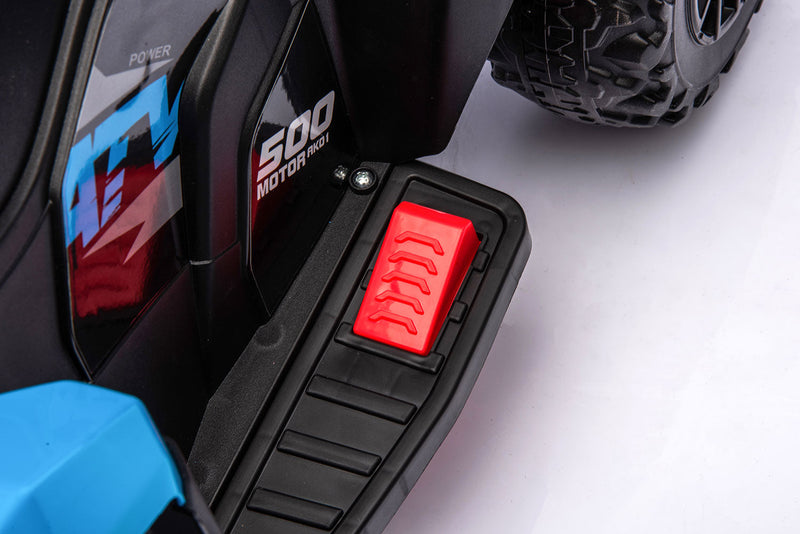 Quad Elettrico per Bambini Safari 6V con Bauletto Posteriore Blu  