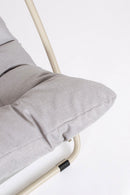 Poltrona da Giardino con Cuscini e Tettuccio 113x86x142h cm in Acciaio e Textilene Taito Grigio Chiaro  