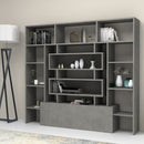 Parete attrezzata libreria Ariela beton 180x160 cm