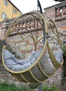 Dondolo Pensile da Giardino 101x101xh200 cm con Cuscini Morris Grigio