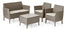 Gartengarnitur Sofa 2 Sessel und Couchtisch aus Harz Keter Salemo Lounge Cappuccino
