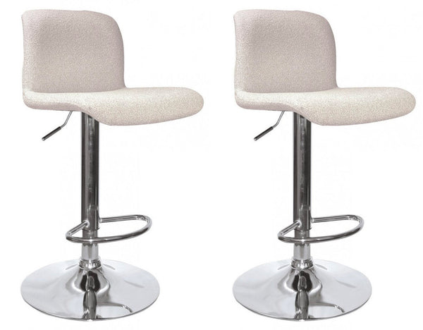 Set 2 Sgabelli Bar 41x46x86/107 cm in Poliestere Rafael Cromo-Beige online