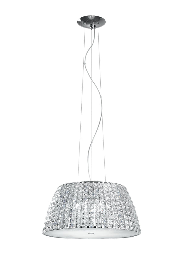 Runder hängender Kronleuchter Metall Chrom K9 Kristalle Diffusor Glas Modern G9 Umgebung I-MUSICA/S51 prezzo
