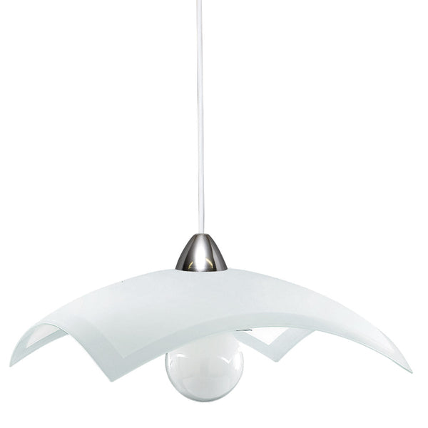 Aufhängung 40X40 1xE27 Rahmen Weiß-Chrom Glasplatte Weiß E-Energy Tobia sconto