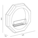 Camino a Bioetanolo da Parete 64,8x15,4x64,8 cm 2000W 1L Palmanova Bianco 