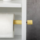 Mobile a Colonna 3 Ripiani Aperti e Armadietto a 2 Livelli Regolabile 23x18x100 cm in Legno Bianco 