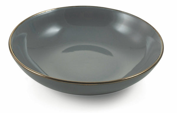 Set mit 6 tiefen Tellern Ø20x5 cm aus Steingut Villa d'Este Home Tivoli Royal Passion Dunkelgrau prezzo