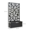 Fioriera Rettangolare con Traliccio Decorativo per Piante Rampicanti 61x23x113 cm da Terra e Parete Nero   