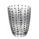 Set 6 Bicchieri Acqua Kalahari in Vetro VdE Tivoli 1996 Trasparente con Pois Neri