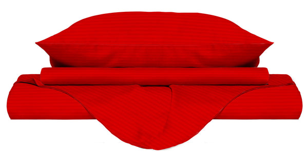 acquista Bettbezug für Doppelbetten mit Tasche und Kissenbezügen aus rotem Polyestersatin