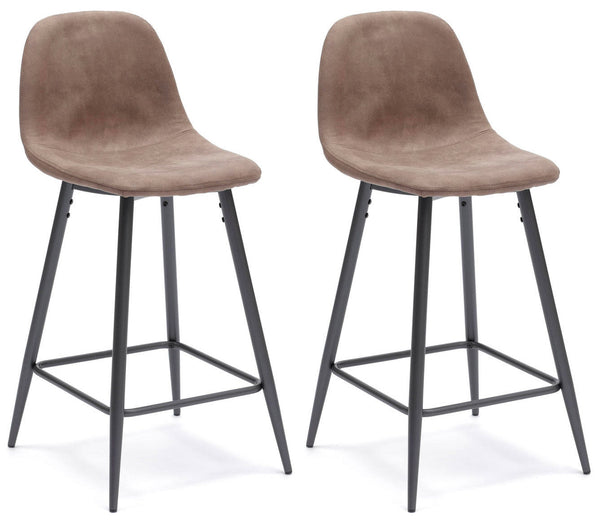 Set 2 Sgabelli 42x52xH93 cm in Similpelle Brigitte Tortora online