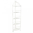 Portapiante Arianne 5 Piani Ad Angolo 50x35x175 h cm in Acciaio Bianco