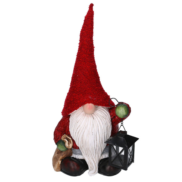 Gnomenpuppe aus Harz mit roter Laterne 23,5x17xh50 cm acquista