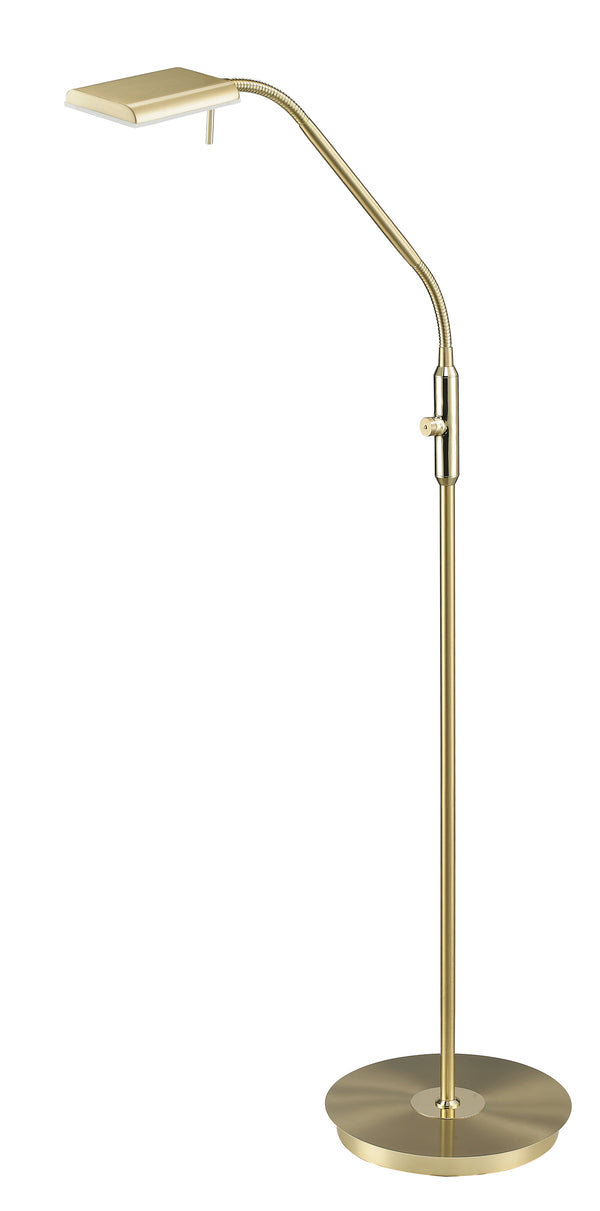 sconto LED-Stehleuchte für den Innenbereich aus satiniertem Messingmetall