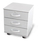 Cassettiera 3 Cassetti 45,5x40x61 cm con Ruote in MDF e PVC Bianca