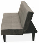 Divano Letto 2 Posti 166x77x65,5 cm in Velluto Soriani Marrone