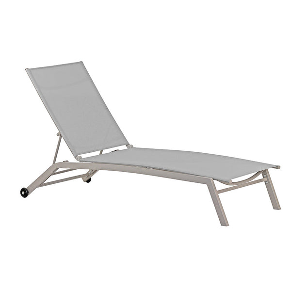 Lettino Prendisole da Giardino 194x63xH31 cm con ruote Oasi ecrù online