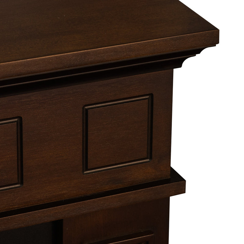 Camino Elettrico da Terra 89,5x90,5x28 cm Jefferson in Legno Noce      