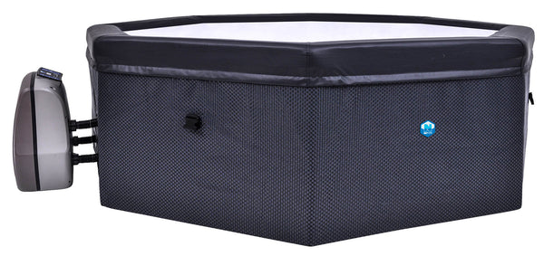 Halbstarrer beheizter Outdoor-Whirlpool 4+2 Sitze Ø193x73 cm NetSpa Octopus Dunkelgrau sconto