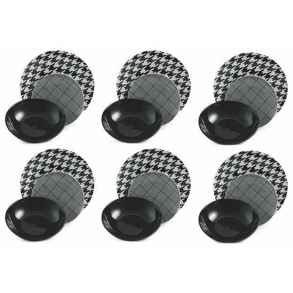 Villa d'Este Pied De Poule Tafelservice aus Porzellan und Steinzeug 18-teilig acquista