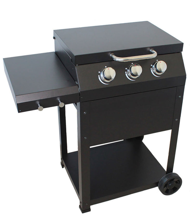 Barbecue a Gas 96x58x100 cm 3 Fuochi in Acciaio Miramar Nero