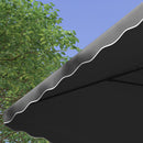 Ombrellone a Sbalzo con Doppio Tetto 243x243x251 cm Apertura a Manovella e Base a Croce Grigio   