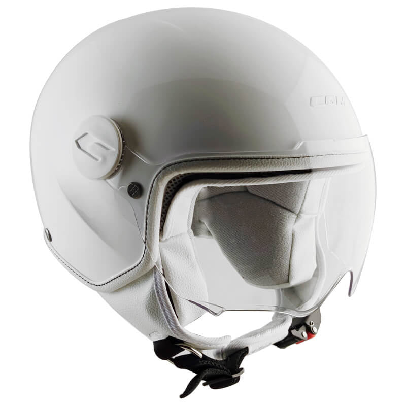 Casco Demi-Jet per Bambini Visiera Sagomata CGM Magic Smile 205S Bianco Varie Misure
