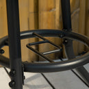 Tavolino da Giardino Ø80x72 cm Piano in Vetro con Foro in Metallo Nero      