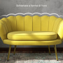 Divano 2 Posti 130x77x77 cm in Velluto Giallo  