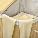 Cesto Portabiancheria a 2 Sezioni 62,5x37x60,5 cm Capacità 100L Sacca Interna Removibile 