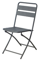 Set 2 Sedie Pieghevoli da Giardino 50x42x85 cm in Acciaio Grigio Scuro