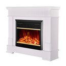 Camino Elettrico da Pavimento 88,2x104,4x27,9 cm Effetto Fiamma 1500W Ideal & Mars Bianco