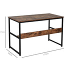 Scrivania da Ufficio Porta PC in Acciaio e Legno 120x60x77 cm  Marrone Scuro