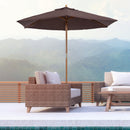 Ombrellone da Giardino Ø2.5 m Palo Ø38 mm in Legno Marrone 