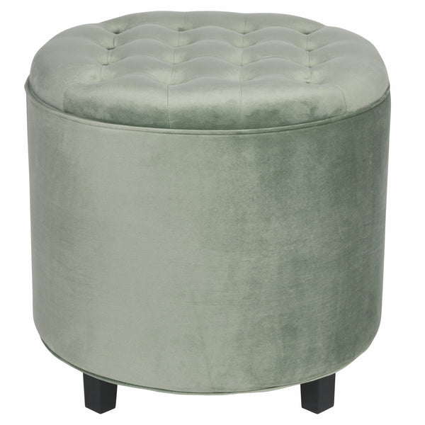 sconto Pouf Fußstütze Container Ø55x55 cm in Tiffany Green Soriani Velvet