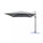 Newton Dezentraler 3 x 3 m Gartenschirm aus schwarzem Aluminium mit grauem Stoff