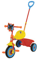 Triciclo a Pedali Primi Passi per Bambini con Maniglione Genitoriale Rimovibile e Vano Contenitore Bing Rosso  