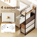 Cassettiera Salvaspazio 20x47x84,5 cm con 4 Cassetti Pieghevoli in Tessuto Acciaio e Legno Multicolore      