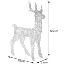Renna Natalizia Luminosa Gigante 120x68x25 cm 240 LED da Esterno in Plastica e Metallo Bianco Caldo      