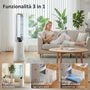 Raffrescatore Evaporativo 24,7x24,7x109,5 cm con Timer 15H e Telecomando in ABS Bianco      