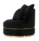 Poltrona Paris Space Nero/Oro Ø84x72 cm in Legno e Spugna Nero e Oro