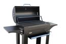 Barbecue a Carbone 140x44x120 cm con 3 Griglie e Coperchio in Acciaio Milano Nero