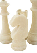 Set 8 Pezzi Decorazione Scacchi Quarzy Assortiti in Resina Bianco e Oro      
