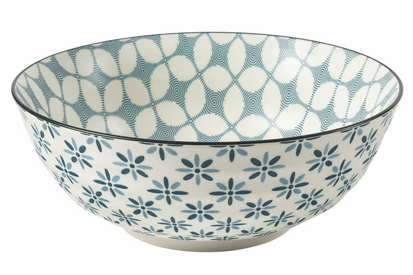 Doppelte Salatschüssel Ø23 cm aus Steinzeug Villa d'Este Home Tivoli Doppel Blau online