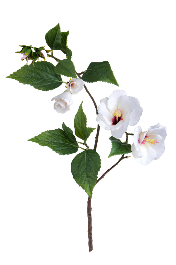 acquista Set 3 Hibicus Bestehend aus 2 Kunstblumen Höhe 76 cm Weiß