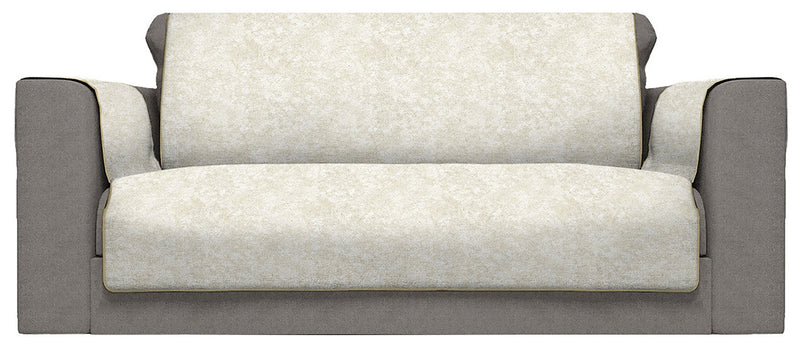 Copridivano con Copri Braccioli in Poliestere e Cotone Panna Varie Misure