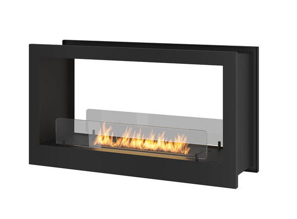 sconto Bioethanol-Einbaukamin 90x50 cm doppelseitig 2-seitig 900 schwarz