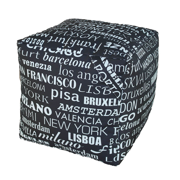 sconto Pouf Puff Pouf Cube 40x40x40cm Big City Schwarz Avalli